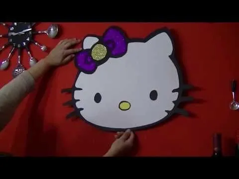 decoracion de goma eva hello kitty - YouTube