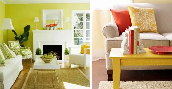 Decoración interior en tonos cítricos : PintoMiCasa.com