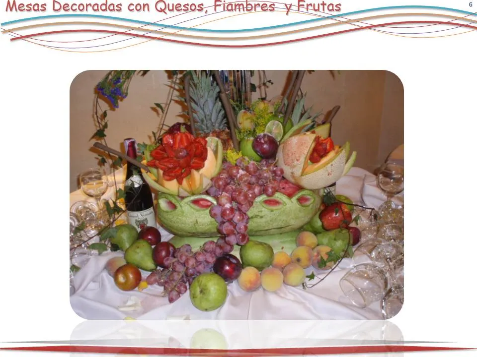 Decoración de Mesas de Quesos, frutas y Flores