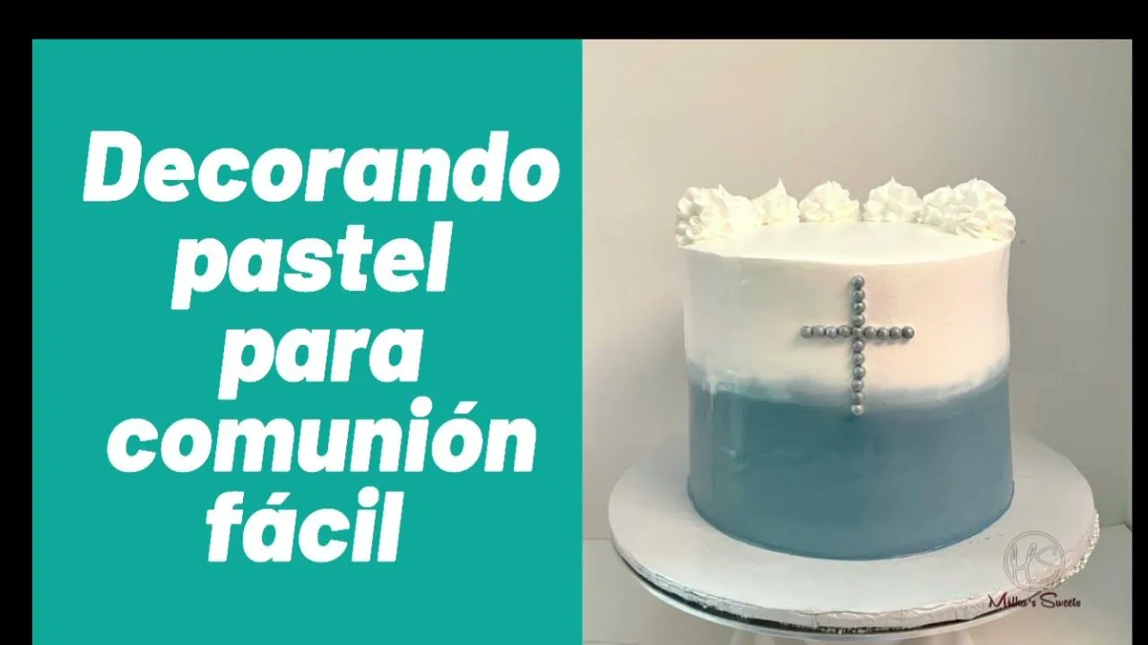 Decoración de pastel para Comunión fácil - YouTube