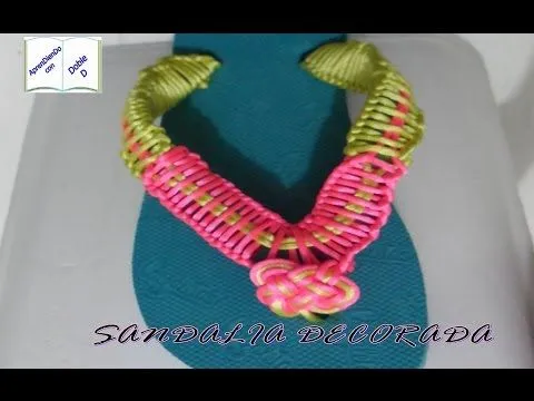 DECORACIÓN DE SANDALIA CON HILO COLA DE RATA - YouTube