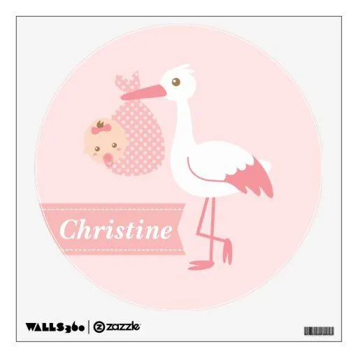 Decoración del sitio - la cigüeña entrega a la niñ | Zazzle