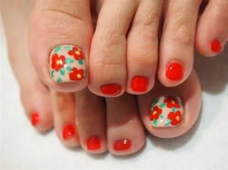 Uñas lindas decoradas para pies - Imagui