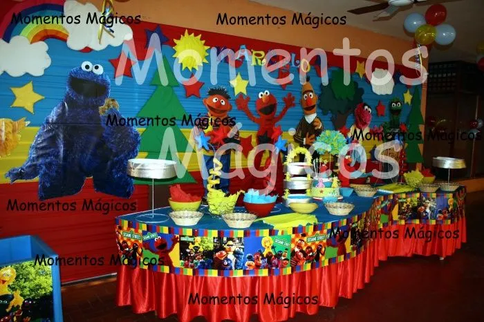 Decoración de fiesta infantil plaza sesamo - Imagui