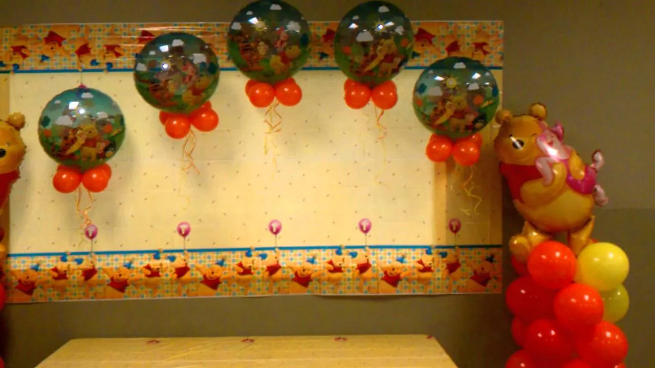 decoraciones con globos - Winnie the pooh - YouTube