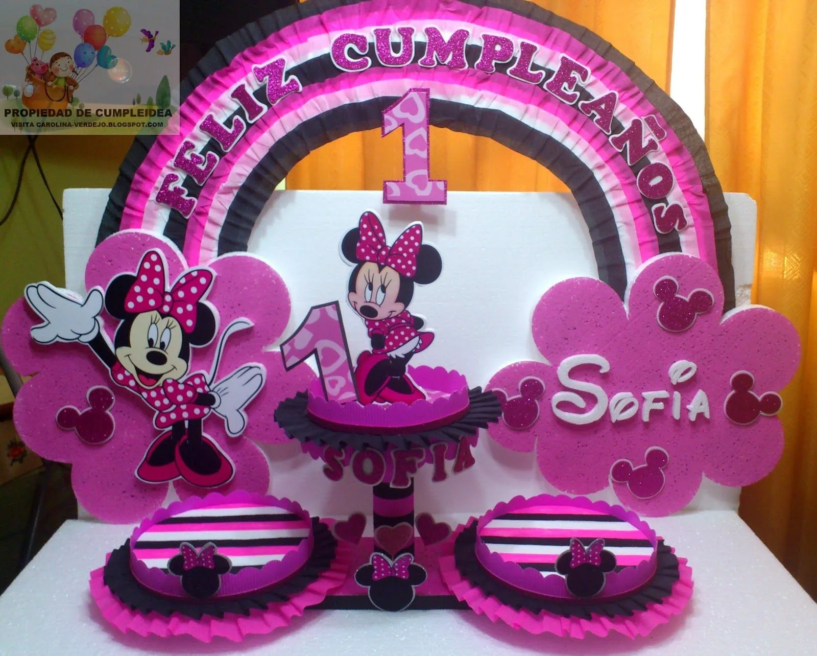 DECORACIONES INFANTILES: minnie fucsia y negro