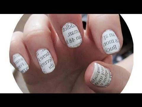 Decorado de Uñas con Papel Periodico - YouTube