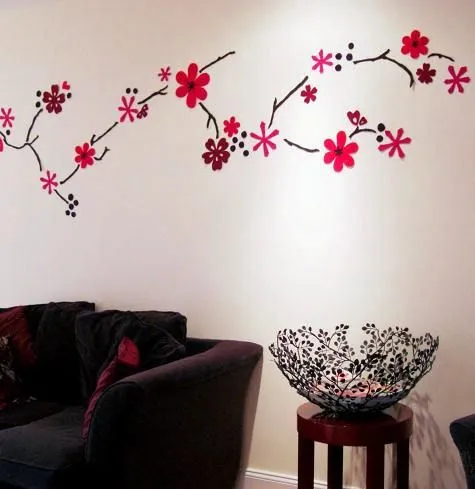 Decorar una pared con flores de fieltro | Decoración Hogar, Ideas ...