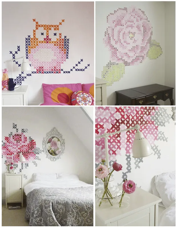 DECORAR UNA PARED CON PUNTO DE CRUZ - SOMOSDECO Blog de Decoración