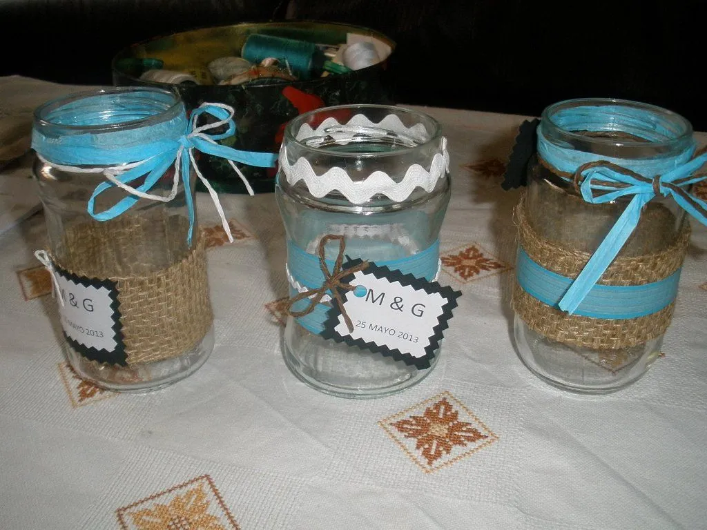 como decorar tarros cristal | Aprender manualidades es facilisimo.