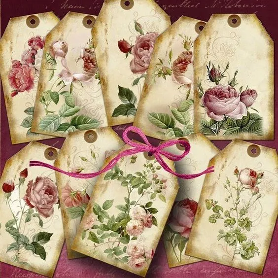 Decoupage, Etiquetas and Etiquetas para regalo on Pinterest