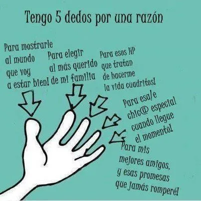 Tengo 5 dedos por una razón | Frases | Pinterest