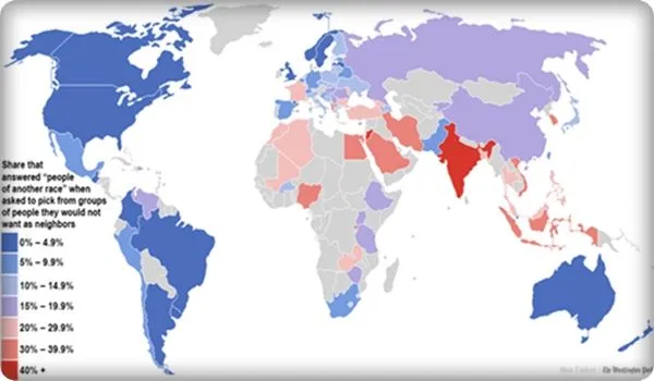 Demográfica Web: Indice de tolerancia a otras razas en el mundo