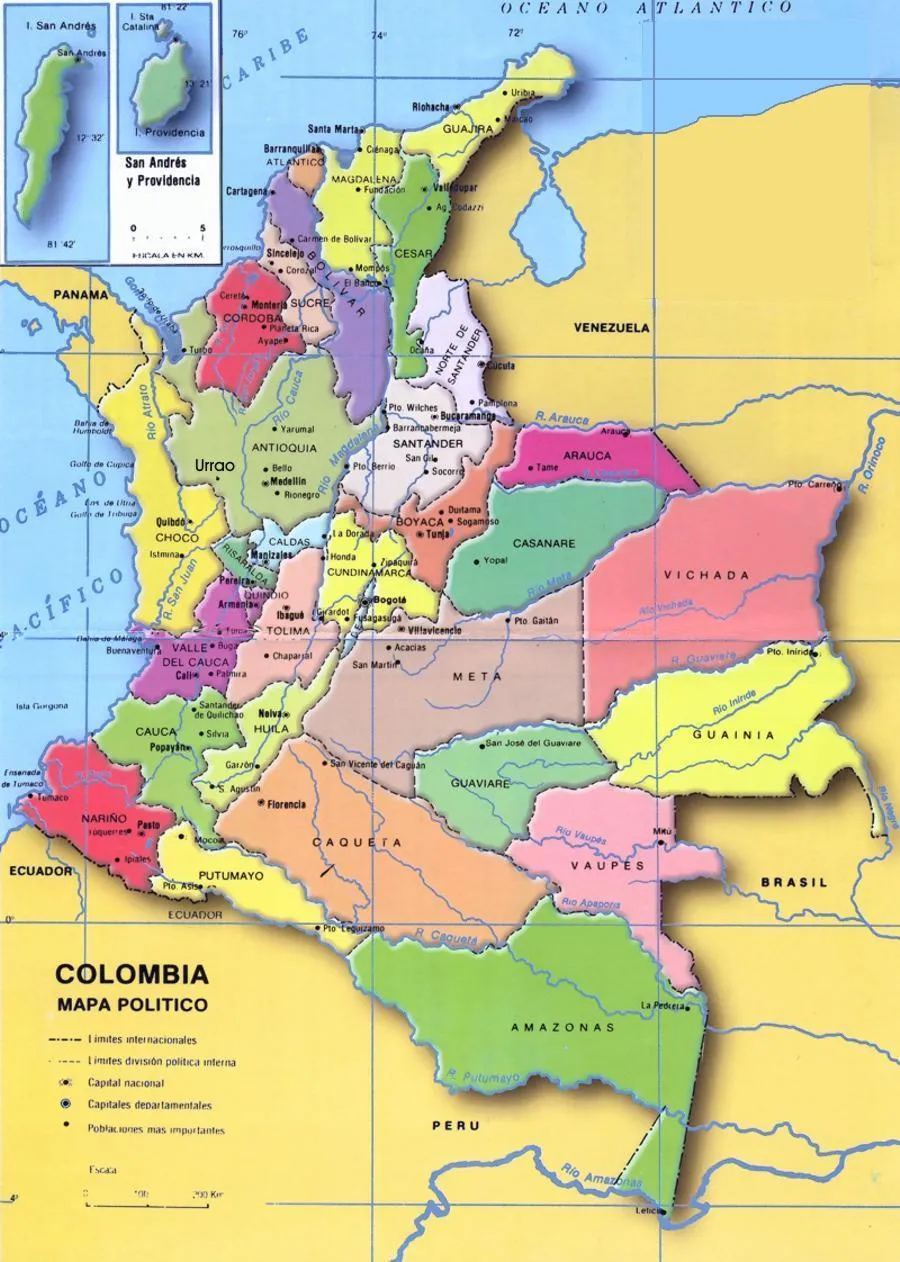 Los departamentos Colombianos | Geografía de Colombia