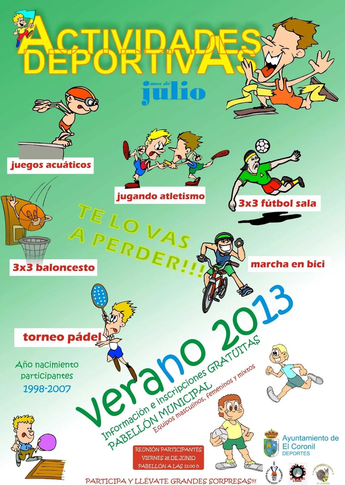 Deportes El Coronil: Actividades Deportivas Julio 2013