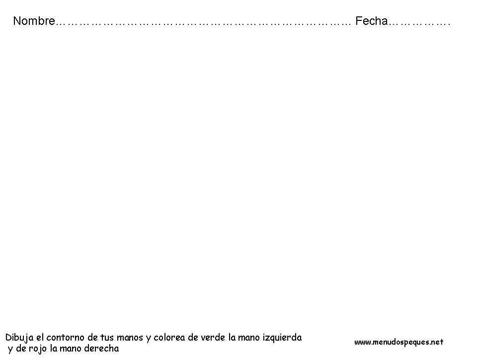 Derecha e izquierda, manos - Fichas de conceptos básicos