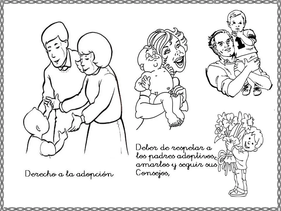 Derecho a la Adopcion para colorear ~ Dibujos para Colorear Infantil