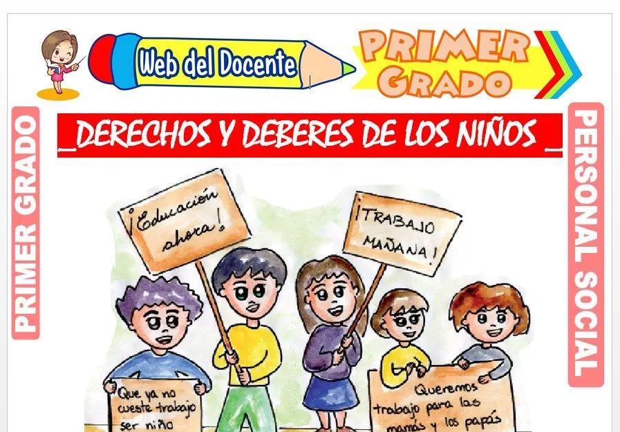 Derecho y Deberes de los Niños para Primer Grado de Primaria