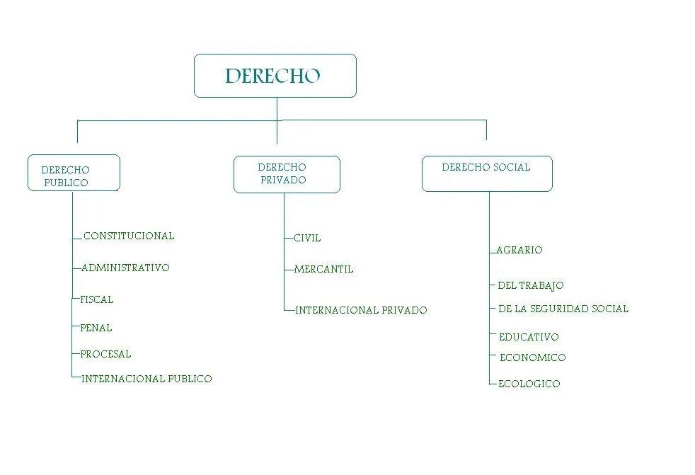 DERECHO DEL MEXICANO :DD: mapa conceptual clasificacion del derecho