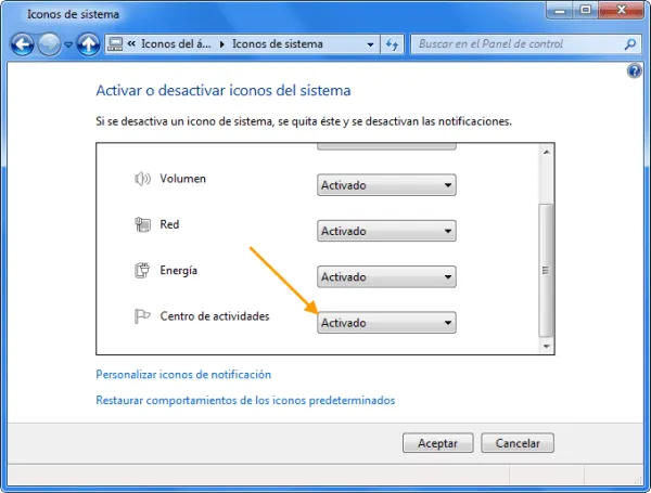 Desactivar el centro de actividades en Windows 7 | toptrucos.com