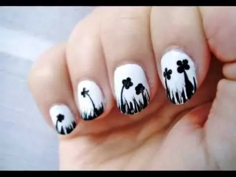 Desafío 31 días: día 7 uñas blanco negro / 31 Day Challenge: Day 7 ...