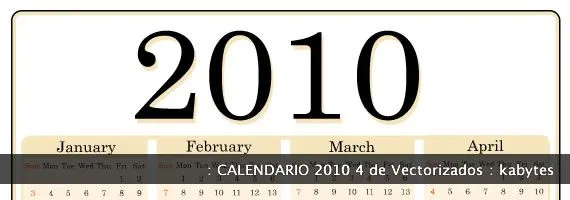 Descarga Calendario 2010 4 de Vectorizados.com