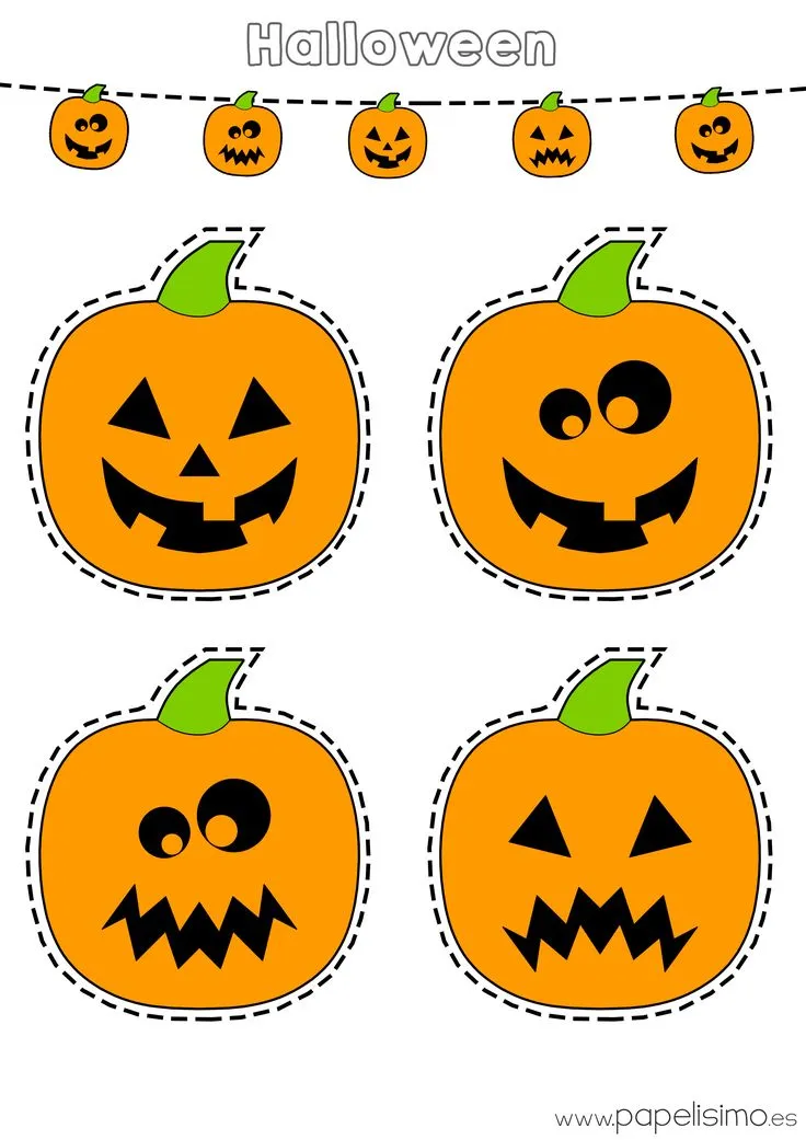 Descarga gratis dos láminas de calabazas de Halloween: – Calabazas  coloreadas para imprimir. – Cal… | Calabazas de halloween, Cosas de  halloween, Dibujo de calabaza