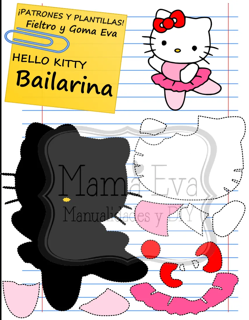 Descarga gratis nuestras plantillas para goma eva y fieltro de tus  personajes de dibujos animados clásicos y de los 80's favo… | Manualidades, Hello  kitty, Patrones