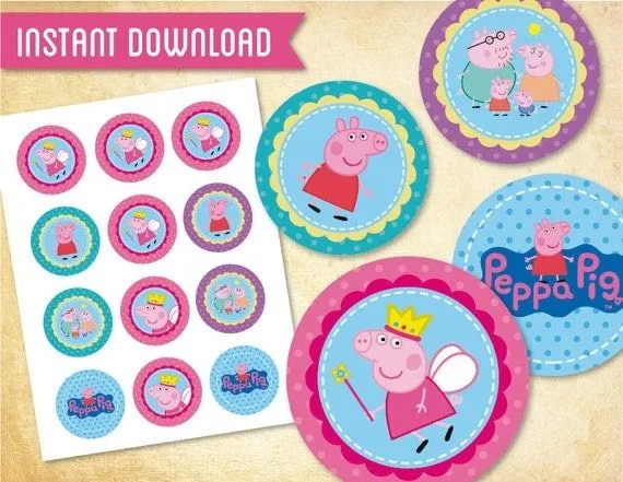 DESCARGA instantánea Peppa Pig círculos de 2 por MagicalParty