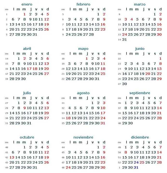 Descargar calendario 2014 Argentina