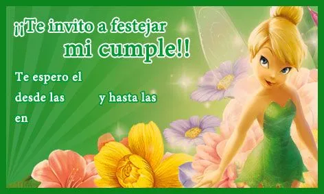 Invitaciónes de tinkerbell para descargar - Imagui