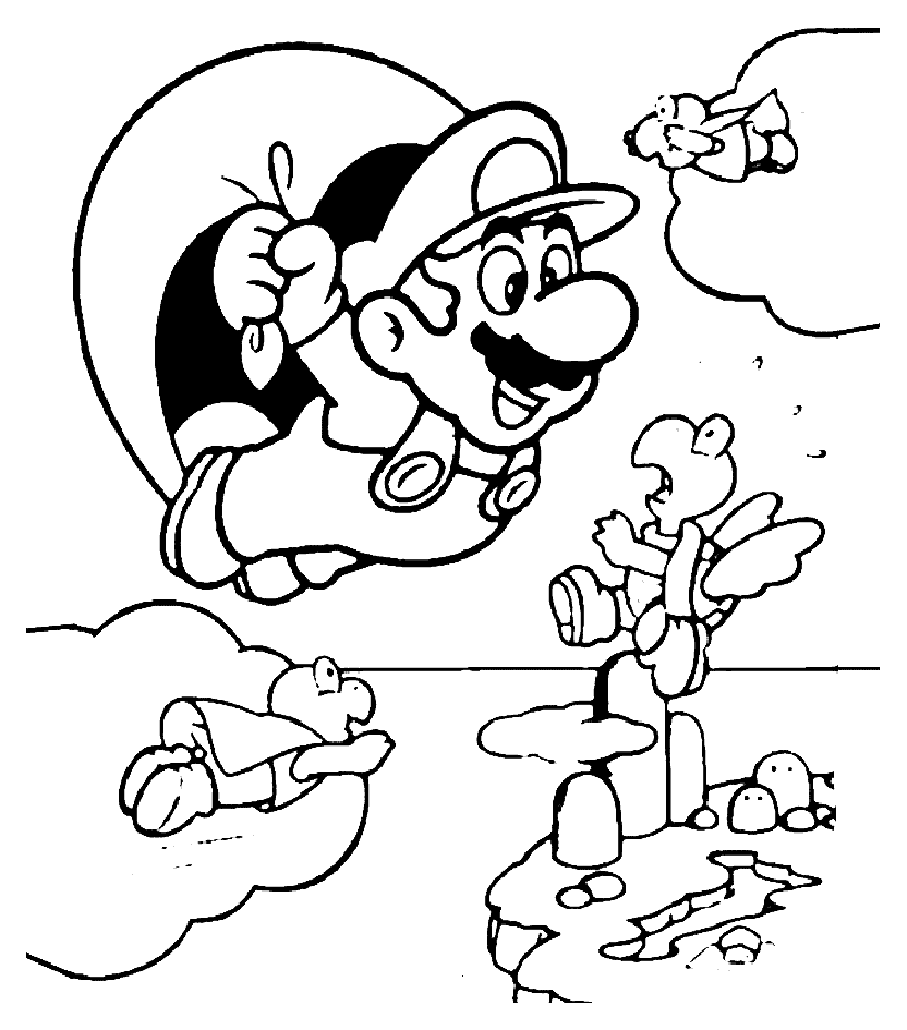 Descargar páginas para colorear de Mario Bros - Mario Bros - Just Color  Niños : Dibujos para colorear para niños