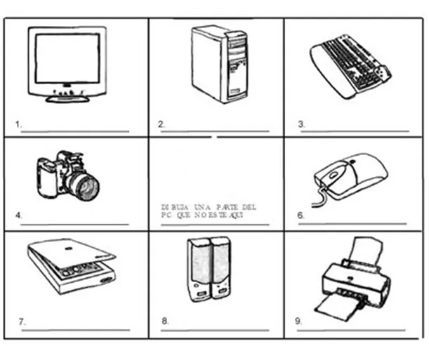 Monitor para colorear y sus partes - Imagui