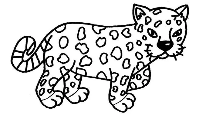 Desenho para colorir de onça pintada. Animais selvagens para ...