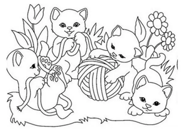 Desenho para colorir e Pintar de Gatinhos Gatos - Colorir e Pintar ...