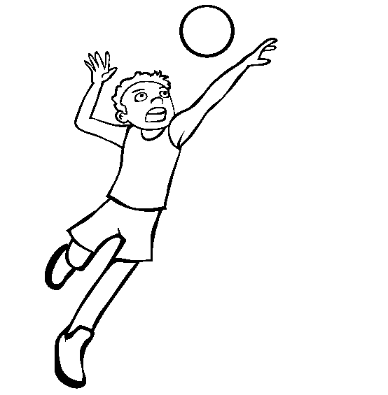 Desenho para colorir e Pintar de voleibol e esportes...