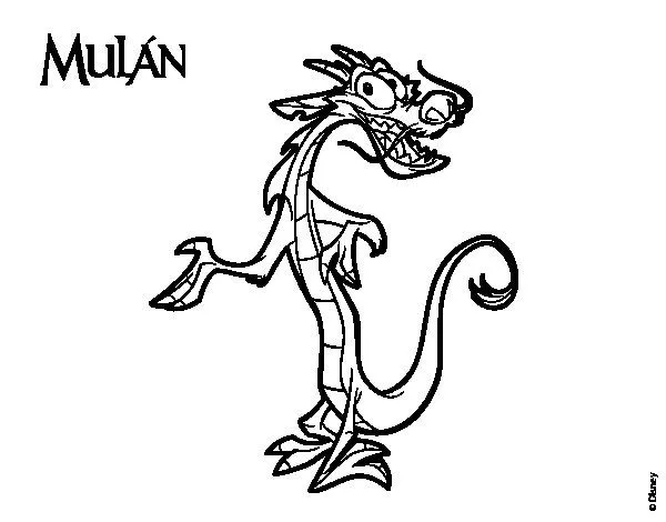 Desenho de Mulan - Mushu para Colorir - Colorir.com