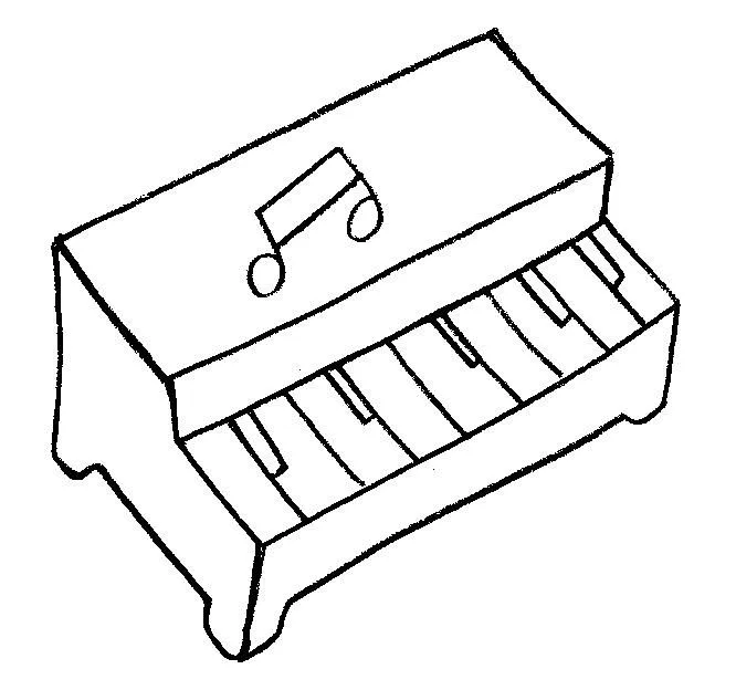 desenho de PIANO para colorir, desenho instrumento musical ...