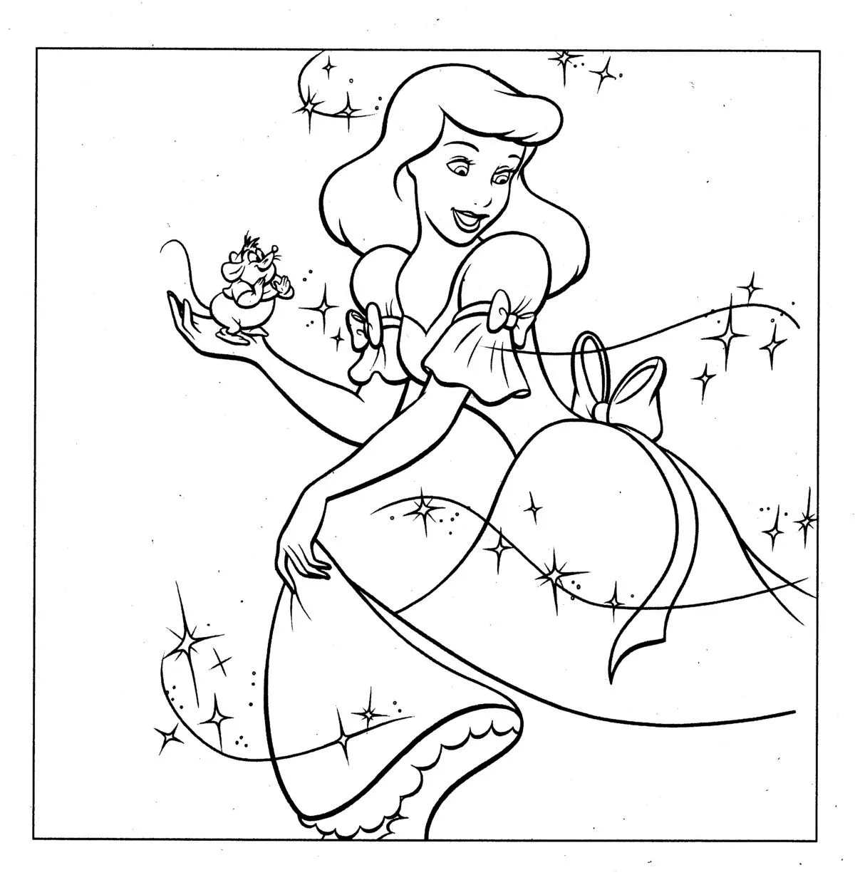 Desenho Princesa Cinderela para Colorir para Colorir