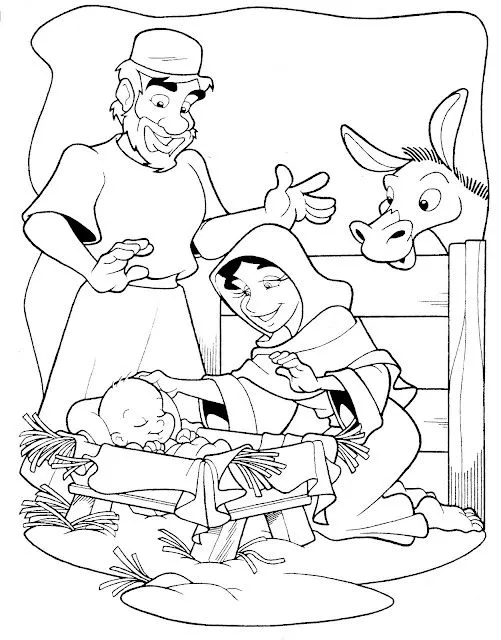 Desenhos biblicos: o nascimento de jesus