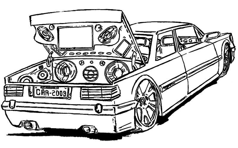 DESENHOS DE CARROS TUNADOS E REBAIXADOS PARA COLORIR, IMPRIMIR ...