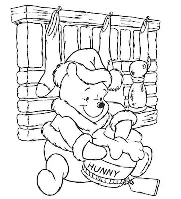 DESENHOS para COLORIR: Christmas Winnie the Pooh