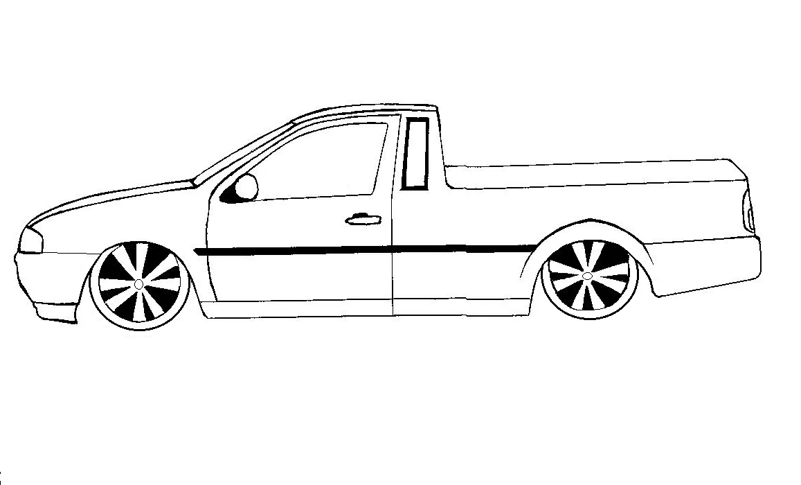 Desenhos para colorir em Geral: Desenho de pick up para colorir