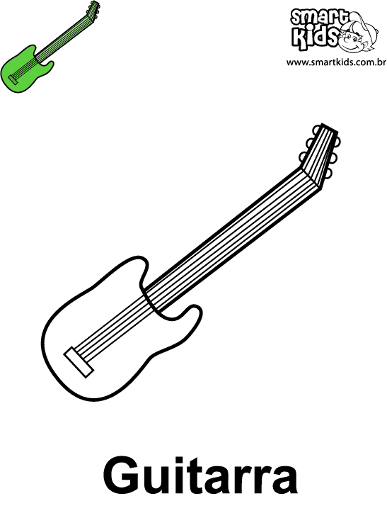 Desenhos para colorir - Instrumentos Musicais - Colorir e Divertir