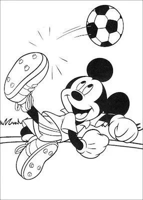 DESENHOS para COLORIR: Mickey joga Futebol