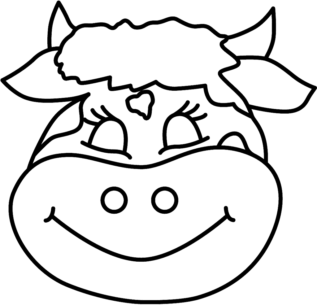 Desenhos Para Colorir Pro: Esbolso da Vaca feliz sorrindo