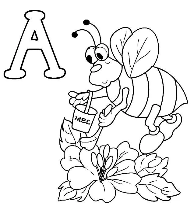 Desenhos Para Colorir Pro: Letras Do Alfabeto Letra A