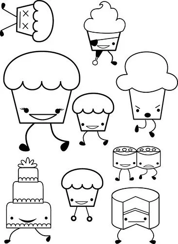 Desenhos de Cupcake para colorir, pintar, imprimir! Lindos ...