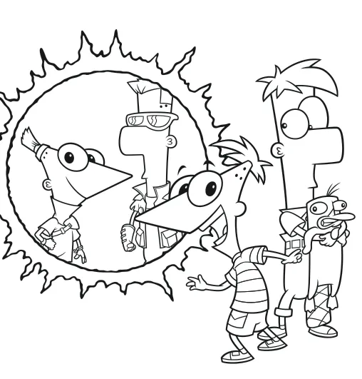 Desenhos do Phineas e Ferb para Colorir e Imprimir - Desenhos para ...