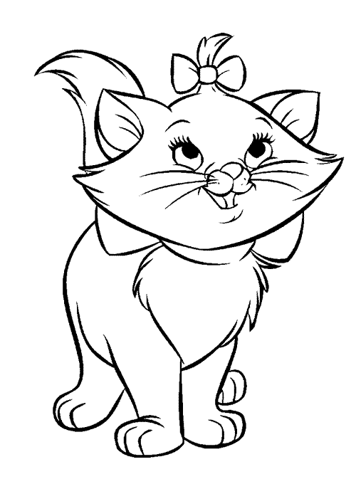 Desenhos da Gatinha Marie para Colorir - Toda Atual